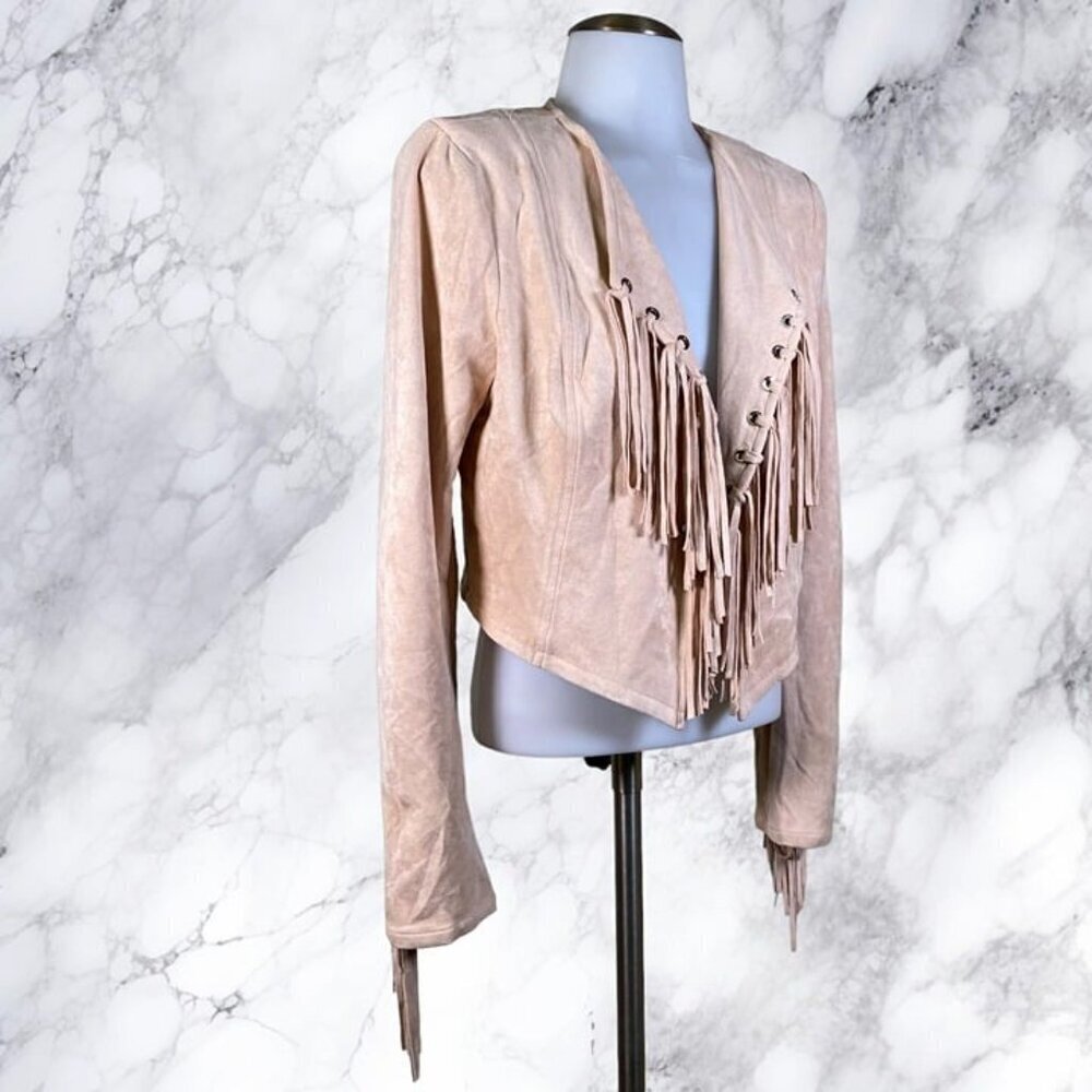 NBD Tyler Fringe Jacket - Blush Nude - Picture 8 of 12